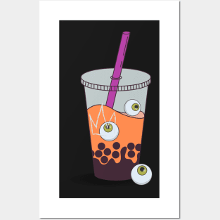 Hocus pocus boba - Orange sdrew bubble tea Posters and Art